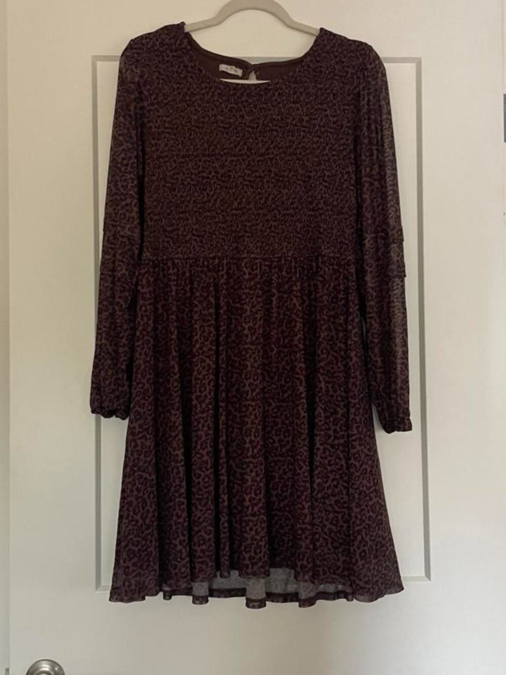 Cheetha Dress with Sheer Sleeves